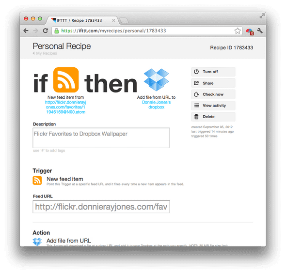 ifttt recipe