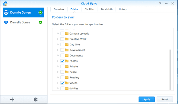 synology selective sync